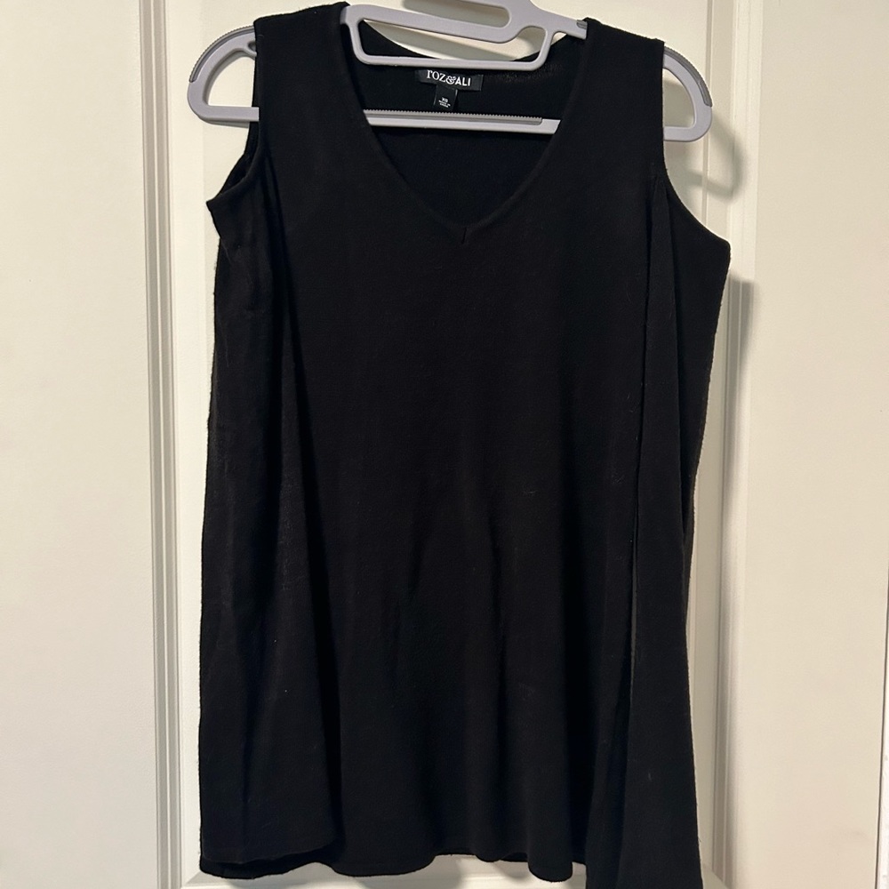 Black cut out shoulder sweater